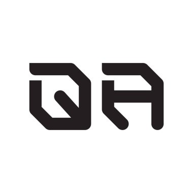 qa ilk harf vektör logo simgesi