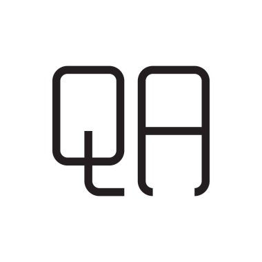 qa ilk harf vektör logo simgesi