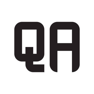 qa ilk harf vektör logo simgesi