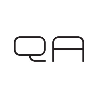 qa ilk harf vektör logo simgesi