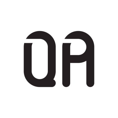 qa ilk harf vektör logo simgesi
