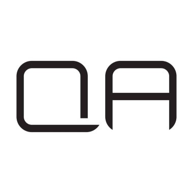 qa ilk harf vektör logo simgesi