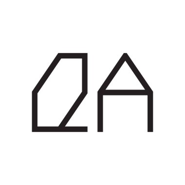 qa ilk harf vektör logo simgesi