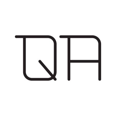 qa ilk harf vektör logo simgesi