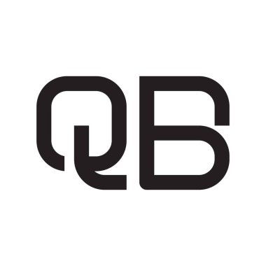Qb ilk harf vektör logo simgesi