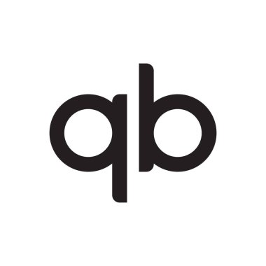 Qb ilk harf vektör logo simgesi