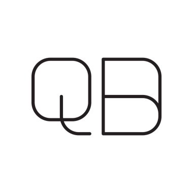Qb ilk harf vektör logo simgesi