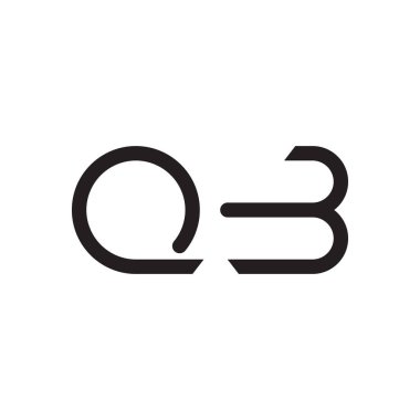 Qb ilk harf vektör logo simgesi