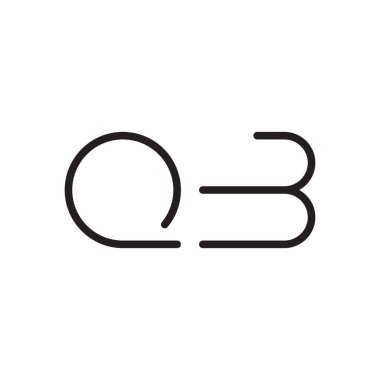 Qb ilk harf vektör logo simgesi