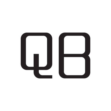 Qb ilk harf vektör logo simgesi