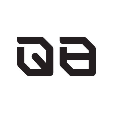 Qb ilk harf vektör logo simgesi