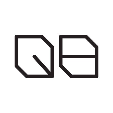 Qb ilk harf vektör logo simgesi