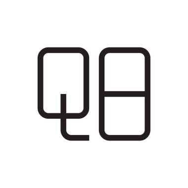 Qb ilk harf vektör logo simgesi