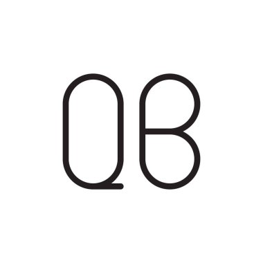 Qb ilk harf vektör logo simgesi