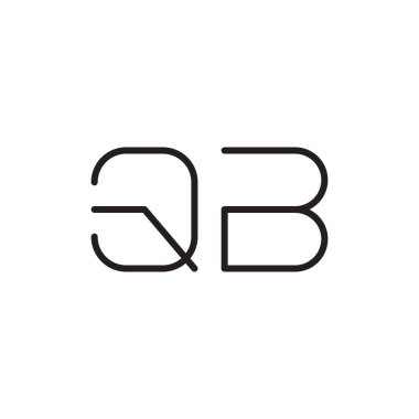 Qb ilk harf vektör logo simgesi