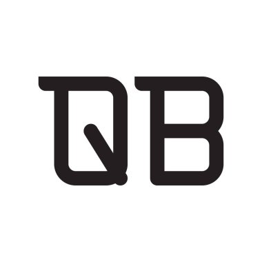 Qb ilk harf vektör logo simgesi