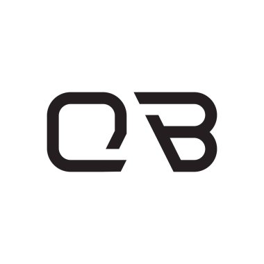 Qb ilk harf vektör logo simgesi