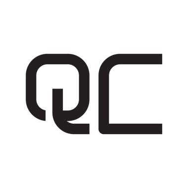 qc ilk harf vektör logo simgesi