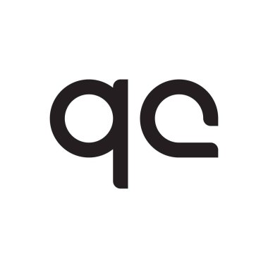 qc ilk harf vektör logo simgesi