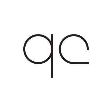 qc ilk harf vektör logo simgesi