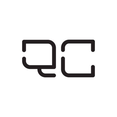 qc ilk harf vektör logo simgesi