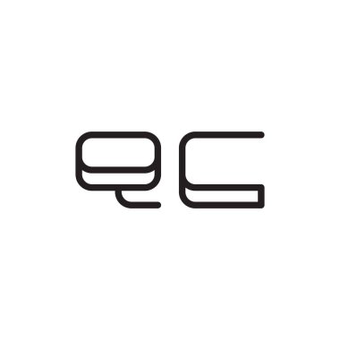 qc ilk harf vektör logo simgesi