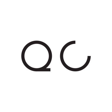 qc ilk harf vektör logo simgesi