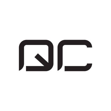 qc ilk harf vektör logo simgesi