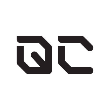 qc ilk harf vektör logo simgesi