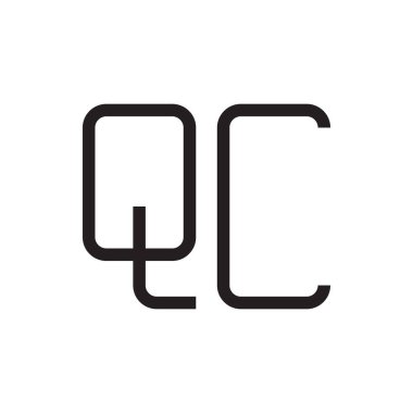 qc ilk harf vektör logo simgesi