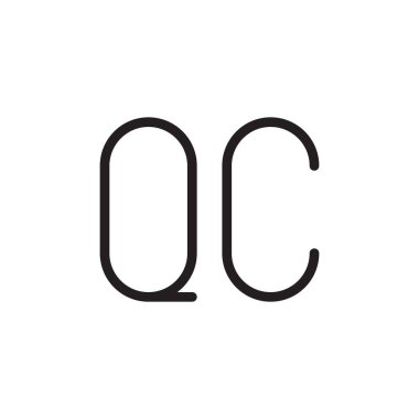qc ilk harf vektör logo simgesi