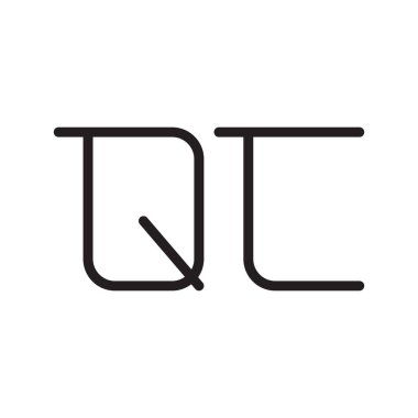 qc ilk harf vektör logo simgesi