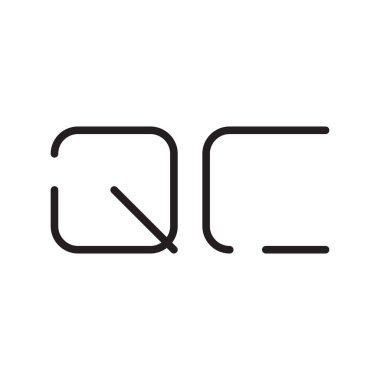 qc ilk harf vektör logo simgesi