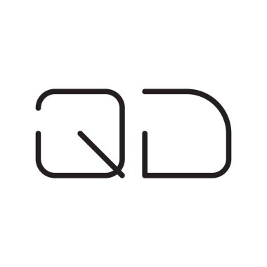 qd ilk harf vektör logo simgesi