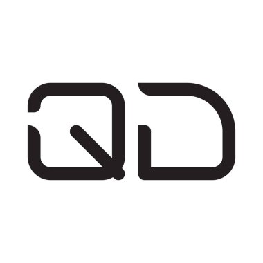 qd ilk harf vektör logo simgesi