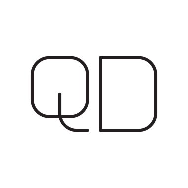 qd ilk harf vektör logo simgesi