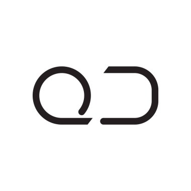 qd ilk harf vektör logo simgesi