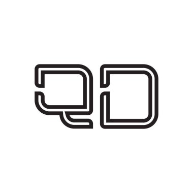 qd ilk harf vektör logo simgesi
