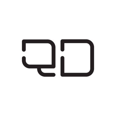 qd ilk harf vektör logo simgesi