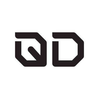 qd ilk harf vektör logo simgesi