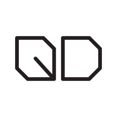 qd ilk harf vektör logo simgesi