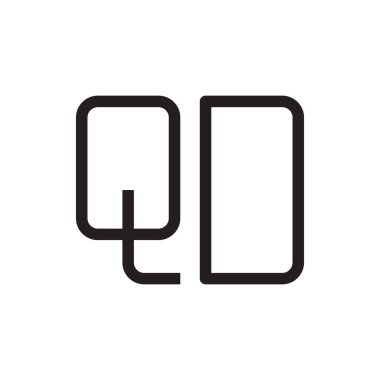qd ilk harf vektör logo simgesi