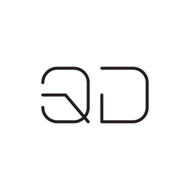qd ilk harf vektör logo simgesi