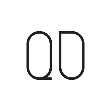 qd ilk harf vektör logo simgesi