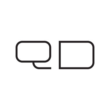 qd ilk harf vektör logo simgesi
