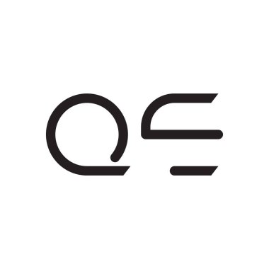qe ilk harf vektör logo simgesi