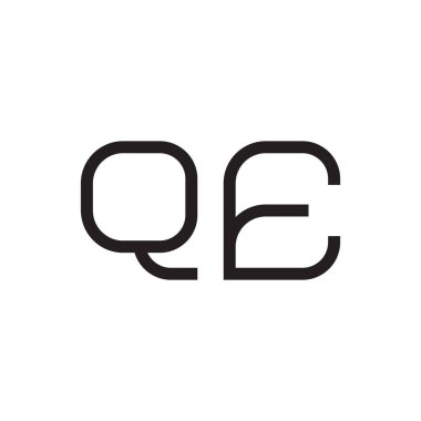 qe ilk harf vektör logo simgesi