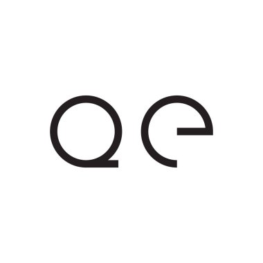 qe ilk harf vektör logo simgesi