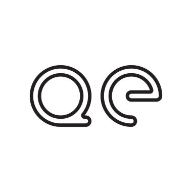 qe ilk harf vektör logo simgesi