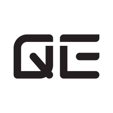 qe ilk harf vektör logo simgesi